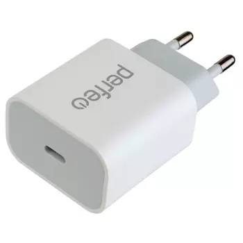 Сетевое зарядное устройство Perfeo PD тип 2 20W, USB type-C, PD, белый ( I4641)