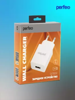 Сетевое зарядное устройство Perfeo, USB, белый (I4656)