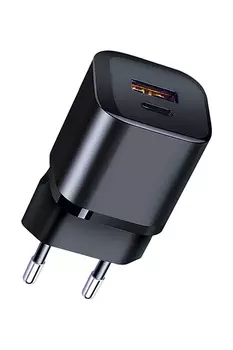 Сетевое зарядное устройство Qumo Energy 20 Вт, USB, USB type-C, Quick Charge, PD, 3А, черный (Charger 0071)