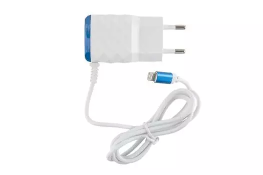 Сетевое зарядное устройство Red Line NC-2.1AC, 2USB, 2.1A, синий (УТ000013675), Lightning 8pin
