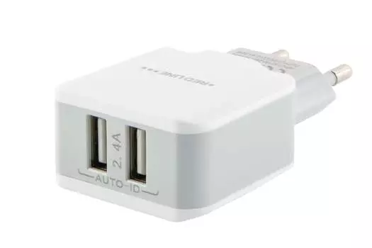 Сетевое зарядное устройство Red Line NC-2.4A, 2USB, 2.4A, белый (УТ000013631), Lightning 8pin