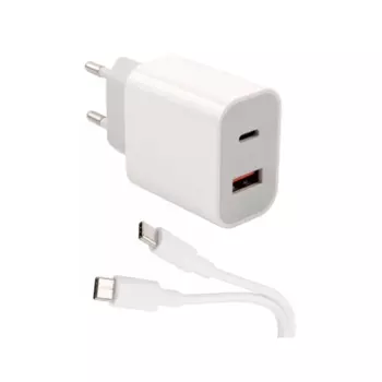 Сетевое зарядное устройство Red Line NQC-13 20Вт, USB, USB type-C, PD, 2.4A, белый (УТ000024518), кабель USB Type C
