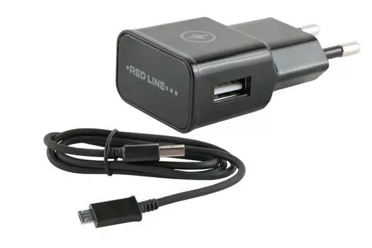 Сетевое зарядное устройство Red Line NT-1A, 1USB, 1A, черный (УТ000013624), кабель microUSB