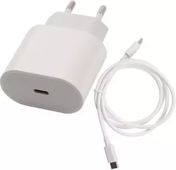 Сетевое зарядное устройство Red Line PD1-5A 25Вт, USB type-C, Quick Charge, PD, 3A, белый (УТ000027292), кабель USB Type C