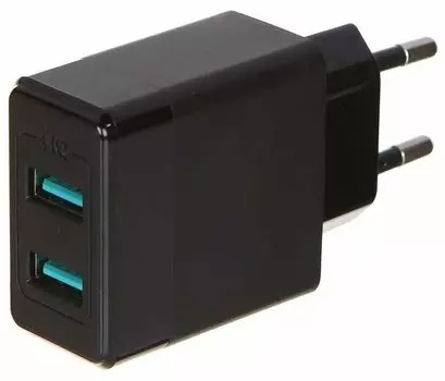 Сетевое зарядное устройство Red Line Tech Y1, 2xUSB, 2.4A, черный (УТ000027220)