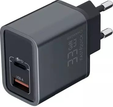 Сетевое зарядное устройство Red Line XC-4 33 Вт, USB, EU, USB type-C, Quick Charge, PD, серый (УТ000038329)