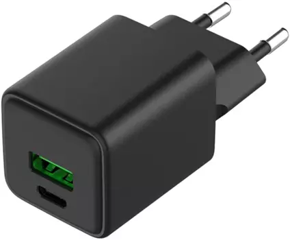 Сетевое зарядное устройство Rexant 30 Вт, USB, EU, USB type-C, Quick Charge, PD, черный (18-2204)