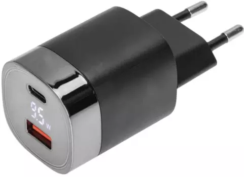 Сетевое зарядное устройство Rexant 33 Вт, USB, EU, USB type-C, Quick Charge, PD, черный (18-2224)