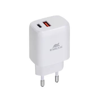 Сетевое зарядное устройство RivaCase PS4192 W00 20W, USB, USB type-C, Quick Charge, PD, 3A, белый