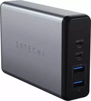 Сетевое зарядное устройство Satechi Travel Charger ST-TC108WM 108W, 2xUSB, 2xUSB type-C, Quick Charge, PD, серый (77443)