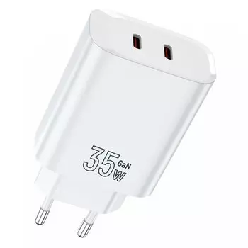 Сетевое зарядное устройство TFN TFN-WCRPD30 35 Вт, EU, 2xUSB type-C, Quick Charge, PD, белый (TFN-WCRPD30)