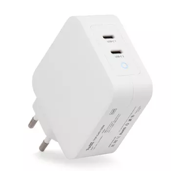 Сетевое зарядное устройство TopON TOP-GaN-100W 100Вт, 2xUSB type-C, Quick Charge, PD, 5A, белый (TOP-GaN-100W)