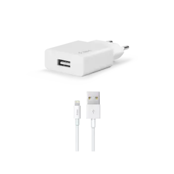 Сетевое зарядное устройство TTEC SmartCharger 10.5 Вт, USB, EU, белый (2SCS20LB), кабель Lightning 8pin