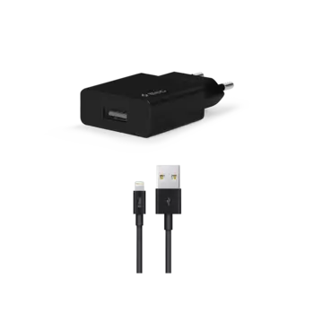 Сетевое зарядное устройство TTEC SmartCharger 10.5 Вт, USB, EU, черный (2SCS20LS), кабель Lightning 8pin