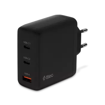 Сетевое зарядное устройство TTEC SmartCharger 120 Вт, USB, EU, 2xUSB type-C, Quick Charge, PD, черный (2SCG04S)