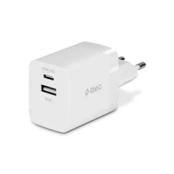 Сетевое зарядное устройство TTEC SmartCharger 45 Вт, USB, EU, USB type-C, Quick Charge, PD, белый (2SCP02B)