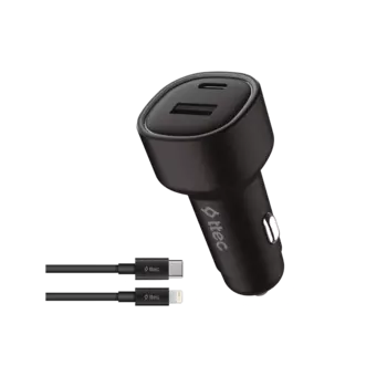 Сетевое зарядное устройство TTEC SmartCharger 48 Вт, USB, EU, USB type-C, Quick Charge, PD, черный (2CKP02LS), кабель USB Type-C - Lighting 8-pin