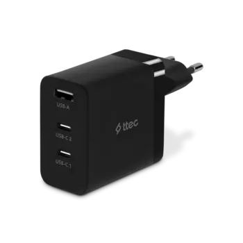 Сетевое зарядное устройство TTEC SmartCharger 65 Вт, USB, EU, 2xUSB type-C, Quick Charge, PD, черный (2SCG03S)