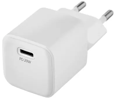 Сетевое зарядное устройство UBEAR WC20WH01-AD 20 Вт, EU, USB type-C, Quick Charge, PD, белый (WC20WH01-AD)