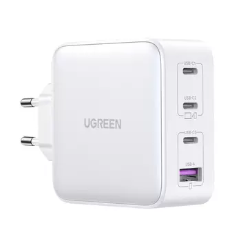 Сетевое зарядное устройство UGREEN CD226 100 Вт, USB, EU, 3xUSB type-C, Quick Charge, PD, белый (15337_)