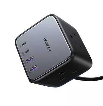 Сетевое зарядное устройство UGREEN CD268 65 Вт, 2xUSB, 2xUSB type-C, Quick Charge, черный (60113_), кабель USB Type C