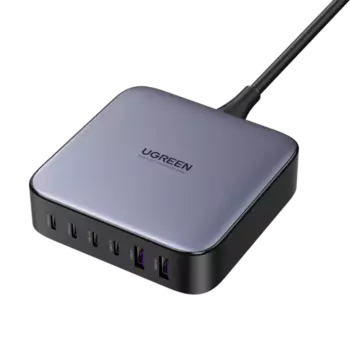 Сетевое зарядное устройство UGREEN CD271 200 Вт, 2xUSB, EU, 4xUSB type-C, Quick Charge, черный (40914_), сетевой кабель