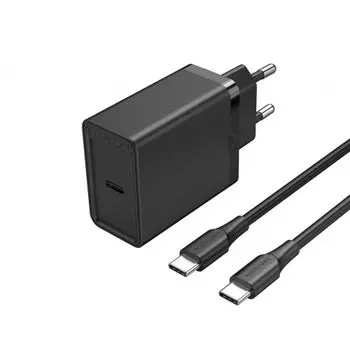 Сетевое зарядное устройство Vention FAH 25 Вт, Quick Charge, PD, 3А, черный (FAHBF-EU), кабель USB Type C