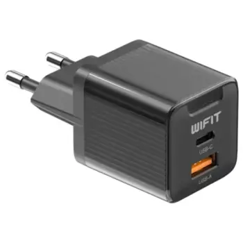 Сетевое зарядное устройство Wifit GC1 WF016BK 45 Вт, USB, EU, USB type-C, Quick Charge, черный (WIF-WF016BK)