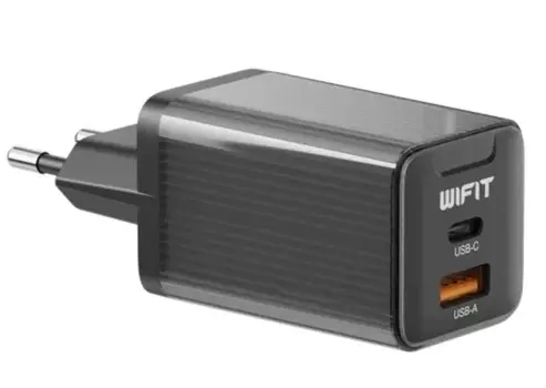 Сетевое зарядное устройство Wifit GC2 WF017BK 65 Вт, USB, EU, USB type-C, Quick Charge, PD, черный (WIF-WF017BK)