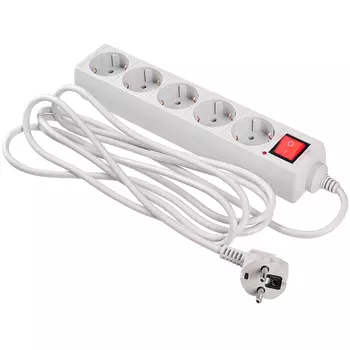 Сетевой фильтр BURO, 5-розеток, 3 м, серый (500SL-3-G)