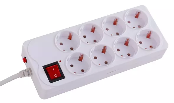 Сетевой фильтр BURO 800SH-3-W, 8-розеток, 3 м, белый
