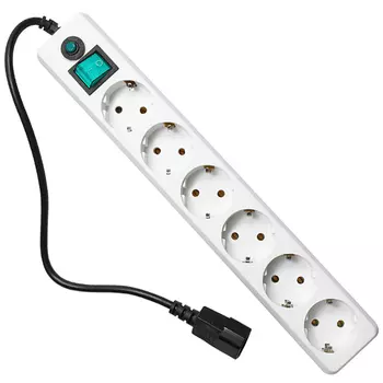 Сетевой фильтр Гарнизон ЕНW-0, 6-розеток, 0.5м, для ИБП, белый (13231)