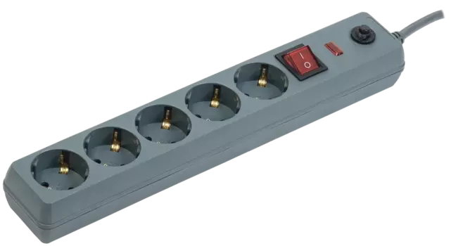 Сетевой фильтр IEK СФ-05К-выкл., 5-розеток, 5 м, серый (WFP10-16-05-05-ZK-K03)