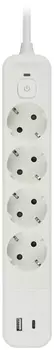 Сетевой фильтр ЭРА USF-4es-3m-2xUSBAC-W, 4-розетки, 1xUSB, 1xUSB Type-C, 3 м, белый (Б0059573)