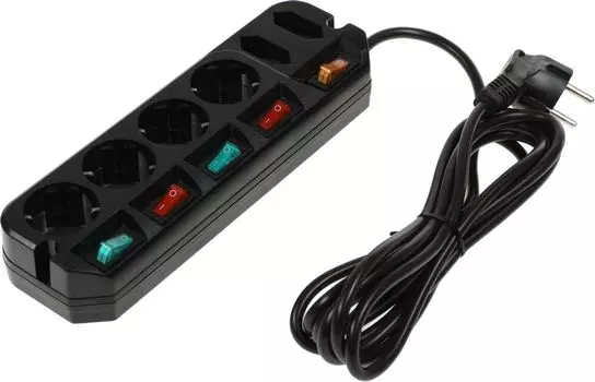 Сетевой фильтр Most A16, 6-розеток, 3 м, EURO/RUS, черный (MOST A16-Ч 3М)