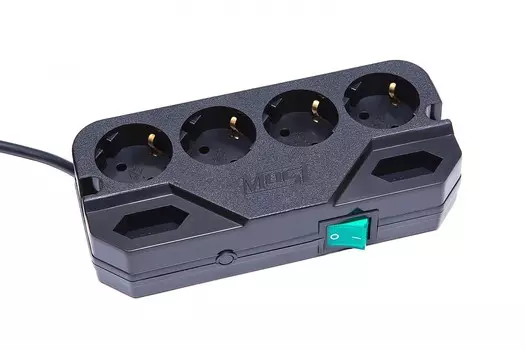 Сетевой фильтр Most Compact, 6-розеток, 2 м, черный (CRG 2M BK)