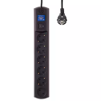 Сетевой фильтр Most Hard HV6, 6-розеток, 2 м, черный (HV6 2М ЧЕР)