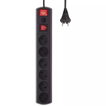 Сетевой фильтр Most Lite LR, 6-розеток, 1.7 м, черный (LR 6-1.7-Ч)