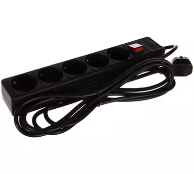 Сетевой фильтр Perfeo POWER+, 5-розеток, 3м, черный (30012491)