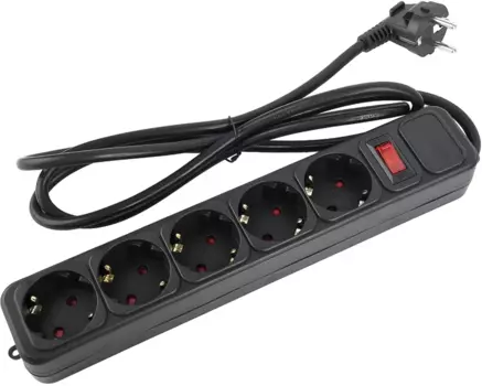 Сетевой фильтр Perfeo REAL POWER, 5-розеток, 1.8 м, черный (PF_E1499)