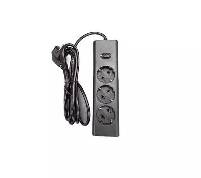 Сетевой фильтр PHILIPS, 3-розетки, 2 м, черный (CHP2135BA/51)