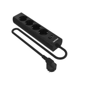 Сетевой фильтр PHILIPS, 4-розетки, 5 м, черный (CHP2145BC/51)