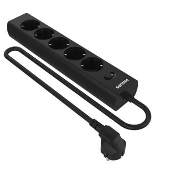 Сетевой фильтр PHILIPS, 5-розеток, 3 м, черный (CHP2155BB/51)