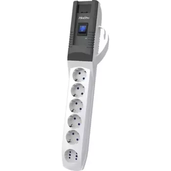 Сетевой фильтр PILOT ZIS Pro USB, 6-розеток (5 Евро + 1 GP), 1xUSB, 1xUSB Type-C, 10 м, белый (Pilot - Pro USB 10m)