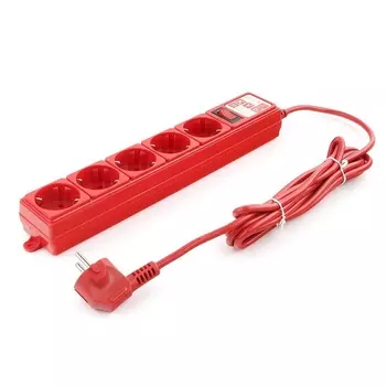 Сетевой фильтр PowerCube SPG-MXTR-14, 5-розеток, 3 м, красный (16719)