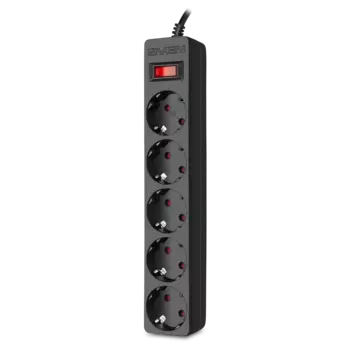 Сетевой фильтр SVEN SF-05E, 5-розеток, 3 м, черный (SV-021566)