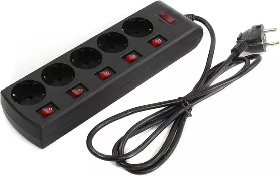 Сетевой фильтр SVEN SF-05PL, 5-розеток, 1.8 м, черный (SV-015152)