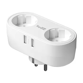 Сетевой фильтр TopON, 2-розетки, 2xUSB, белый (TOP-SL-822E-2A)
