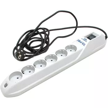 Сетевой фильтр ZIS Pilot GL, 6-розеток, 3 м, светло серый (021)