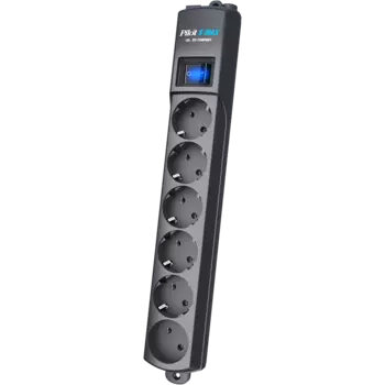 Сетевой фильтр ZIS Pilot S-Max, 6-розеток, 5 м, графит (107)